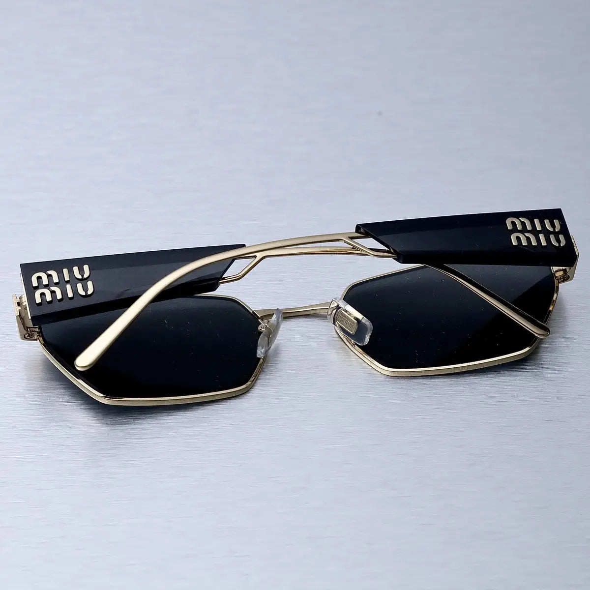 MIU MIU MU Sunglasses – Black & Gold