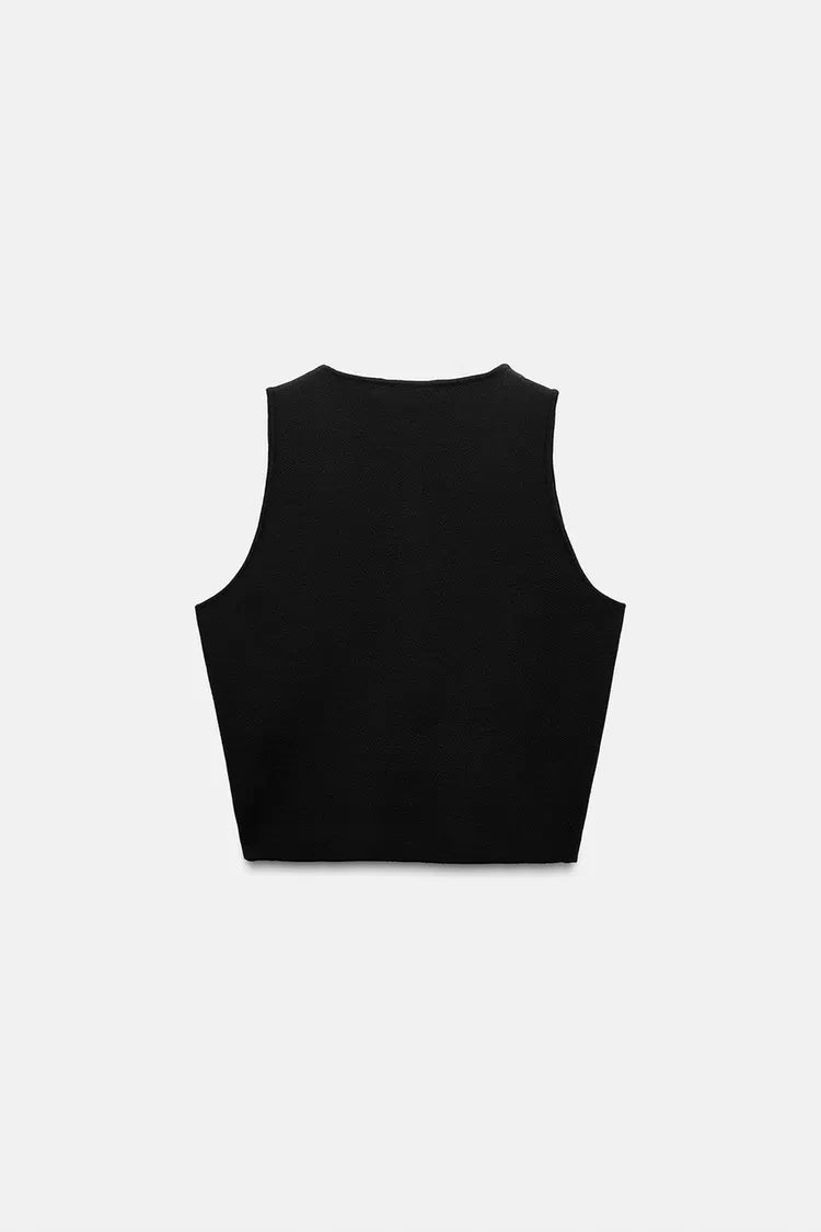 ZA RÁ Knit Crop Top – Sleeveless Essential