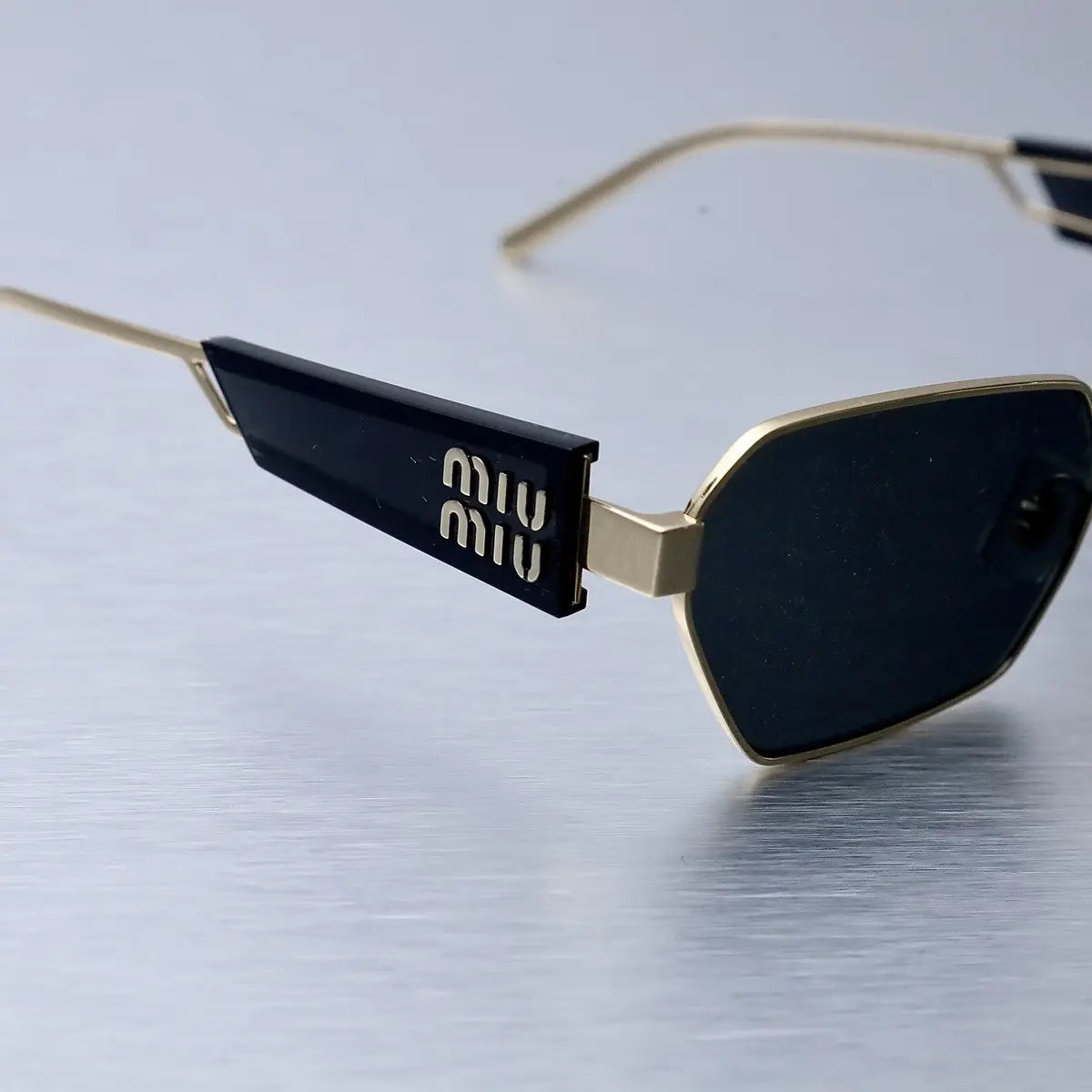 MIU MIU MU Sunglasses – Black & Gold