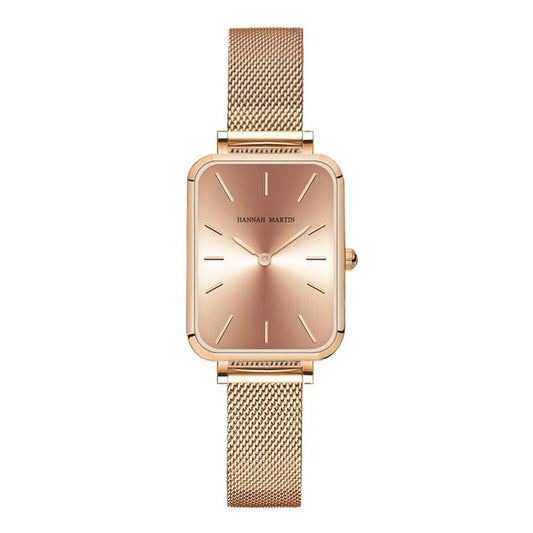 Hannah Martin Rose Gold Watch – White Dial Elegance