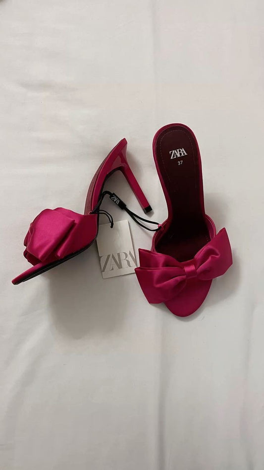 ZARA Heeled Sandals with Bow