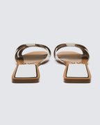 White Crossed Leather Flat Sandals – Summer Edit