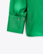 ZA RÁ Emerald Satin Flowy Shirt – Luxe Lightwear