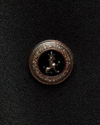Noir Luxe Double-Breasted Blazer – Gold Button Detail