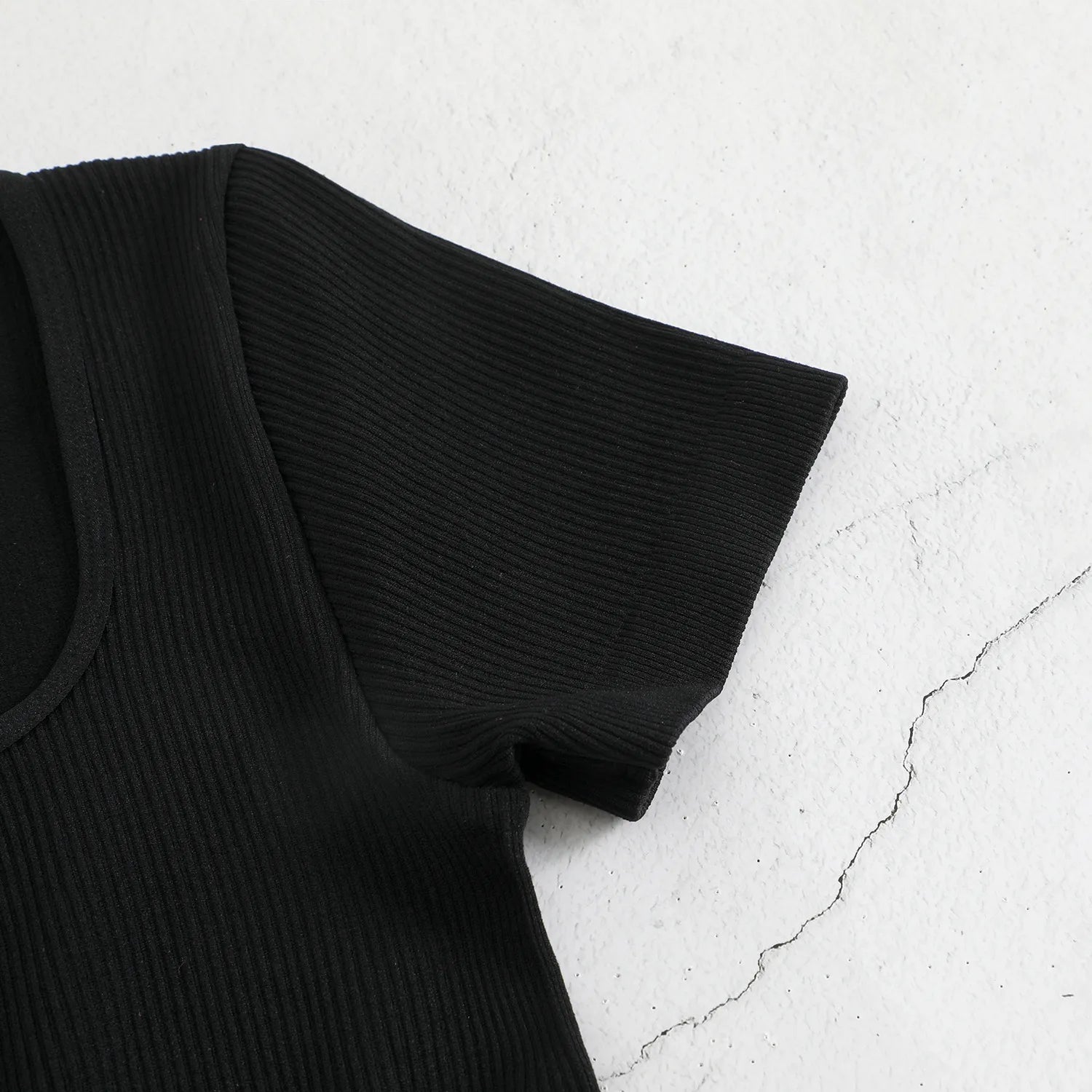 Black Ribbed Bodysuit