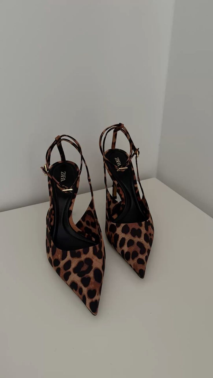ZA RÁ Leopard Slingback Heels