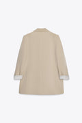 Beige Boyfriend Blazer – Effortless Style & Relaxed Tailoring
