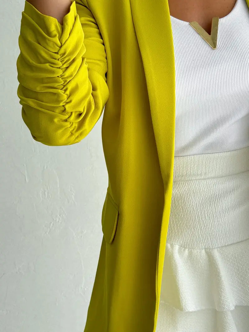 Olive Green buttonless blazer