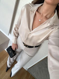 Beige Satin Shirt