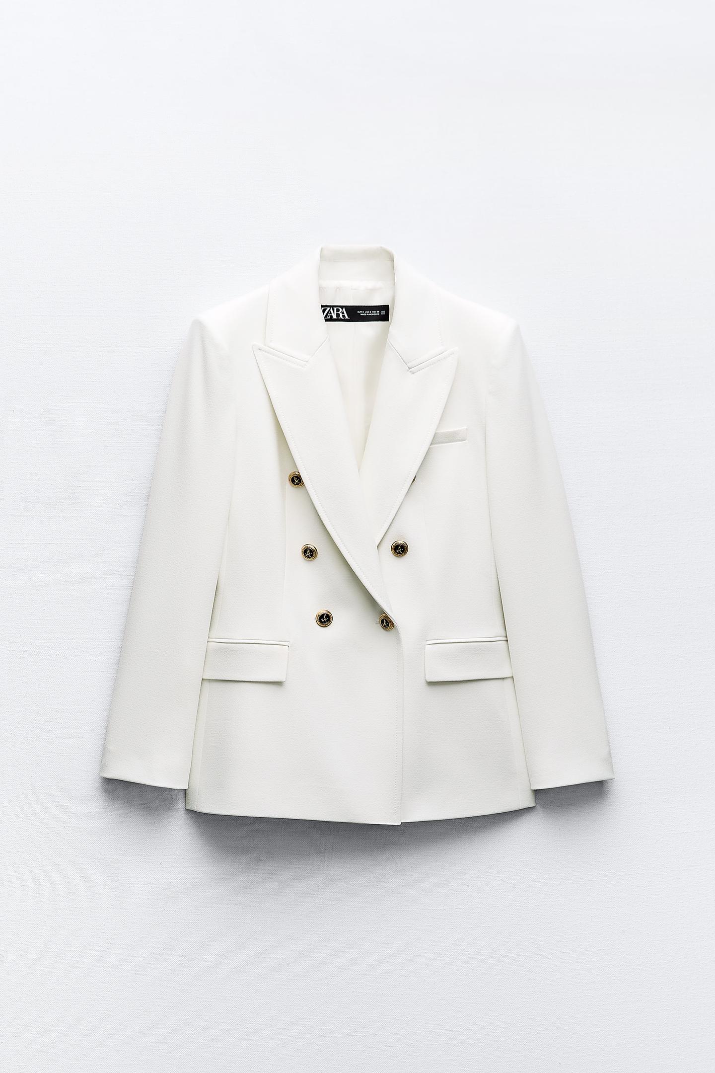 Scarlet Power Luxe Blazer – Gold Button Detail