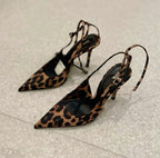 ZA RÁ Leopard Slingback Heels
