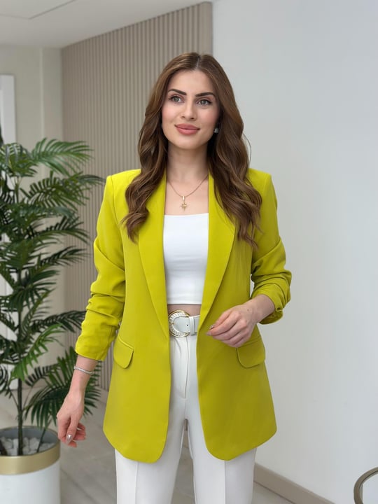 Olive Green buttonless blazer