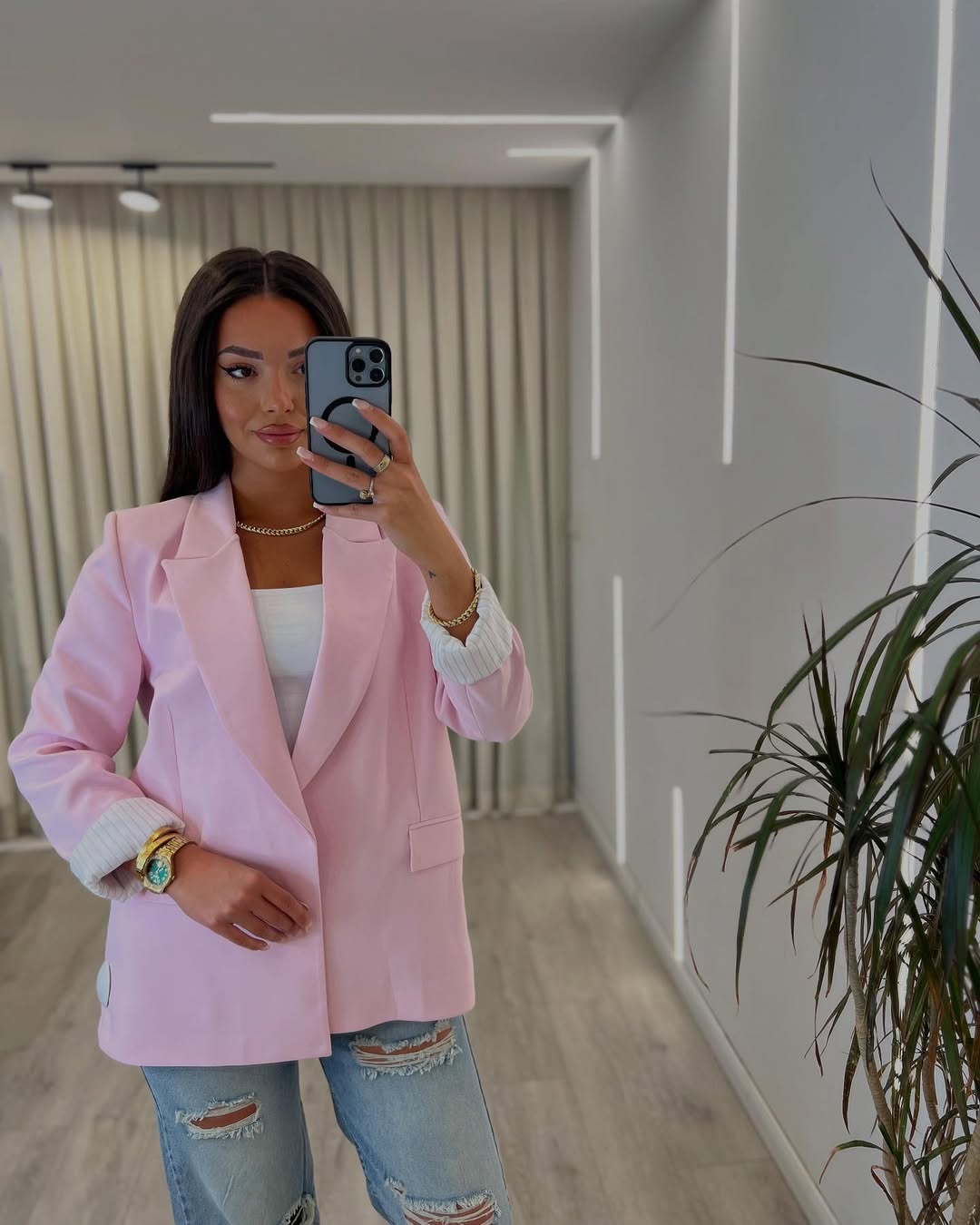 Boyfriend blazer in Pink