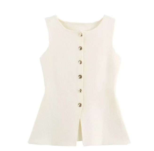 Off-White Peplum Knit Top – Flattering Silhouette & Effortless Style