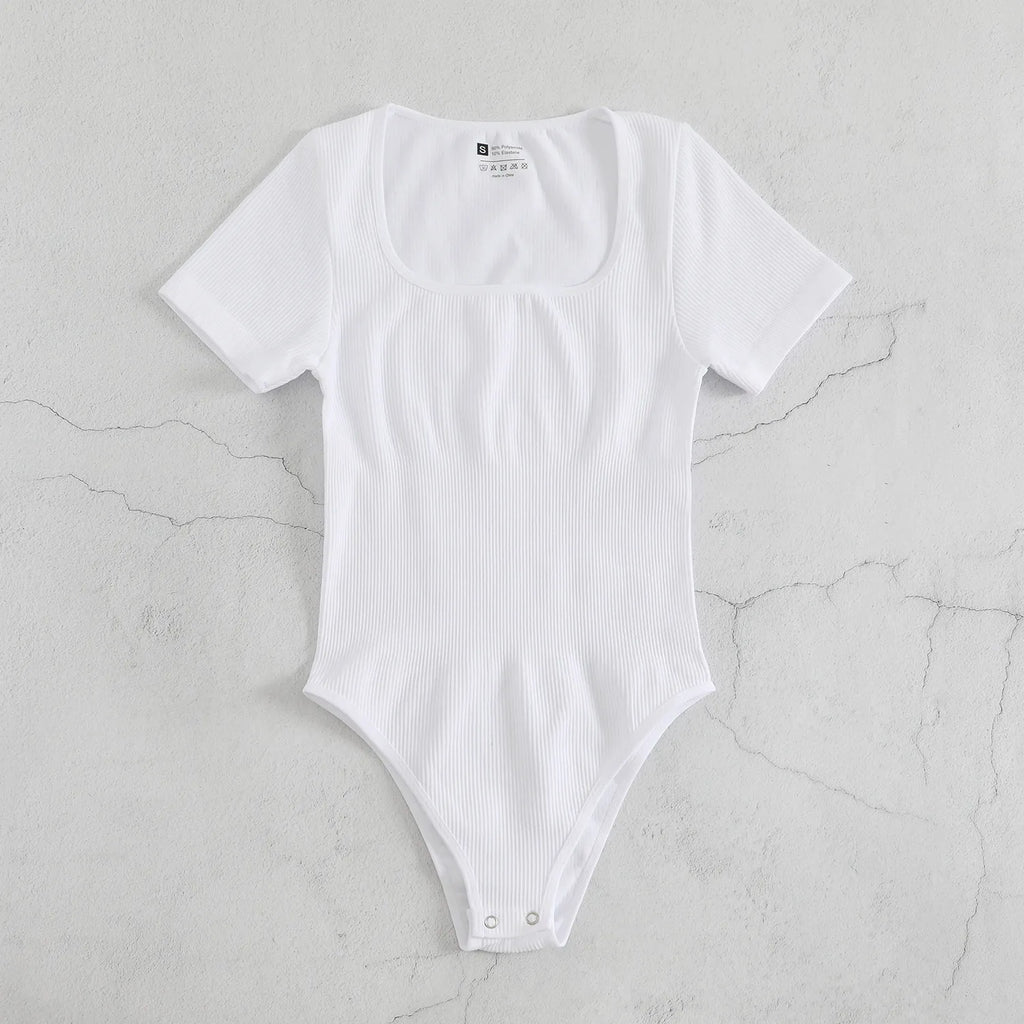 Brown Ribbed Bodysuit