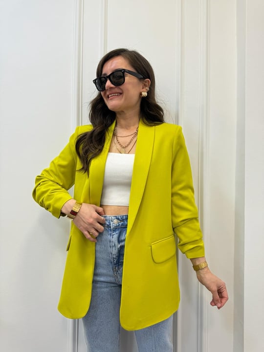 Olive Green buttonless blazer