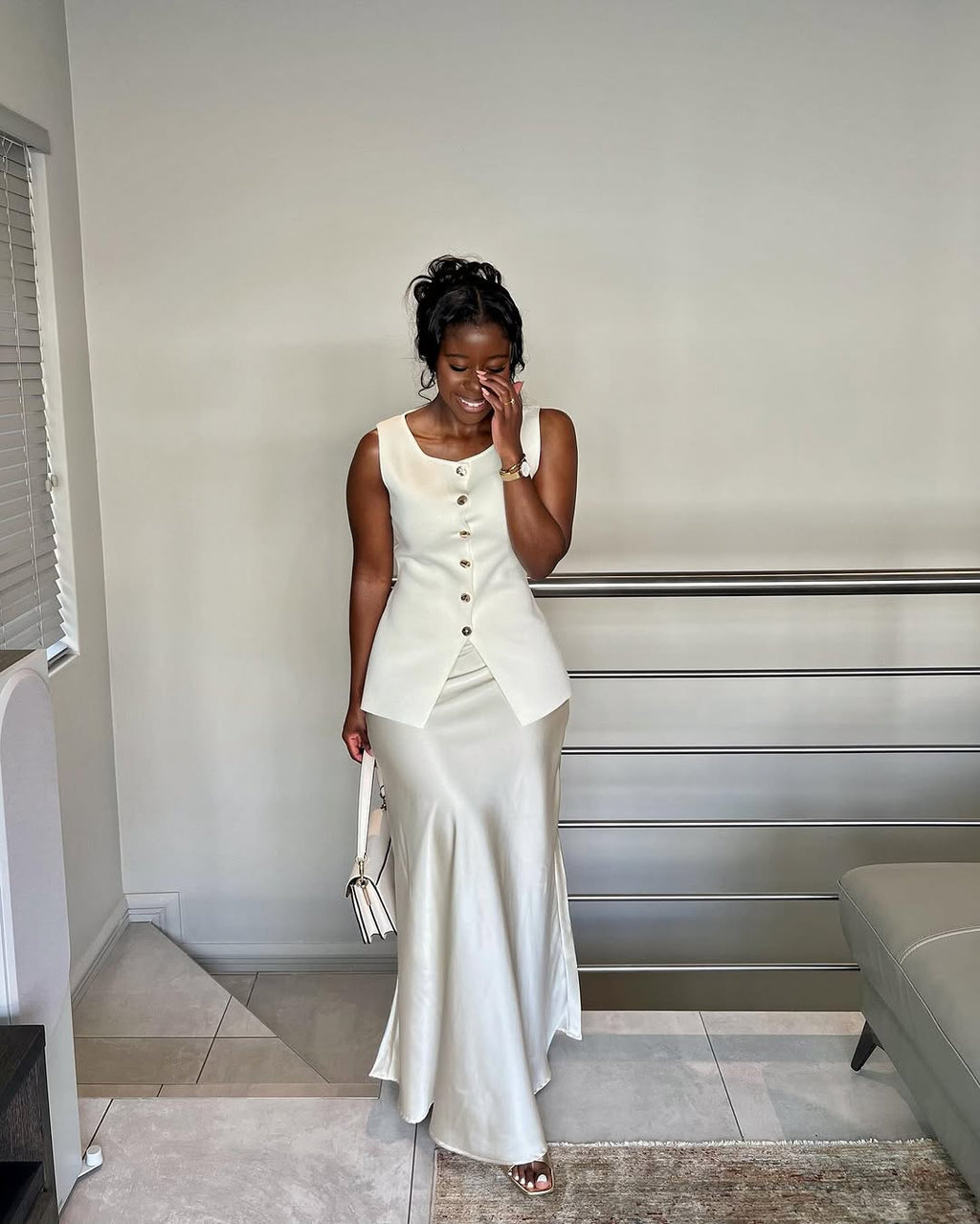 Off-White Peplum Knit Top – Flattering Silhouette & Effortless Style