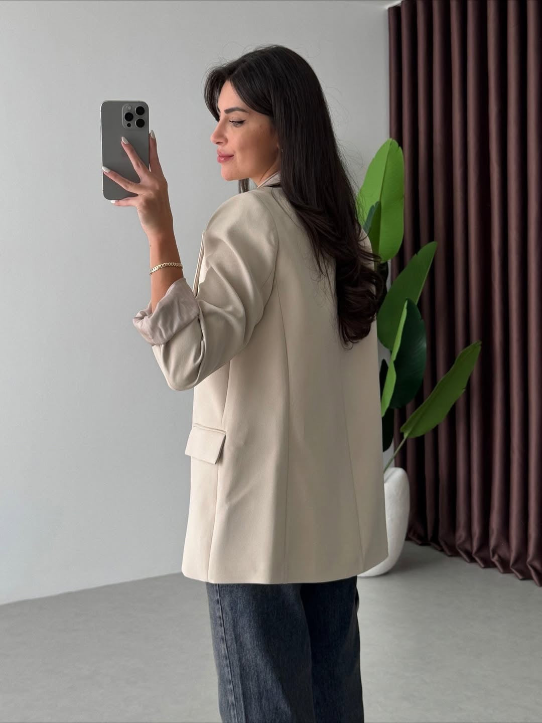 Boyfriend blazer in Beige