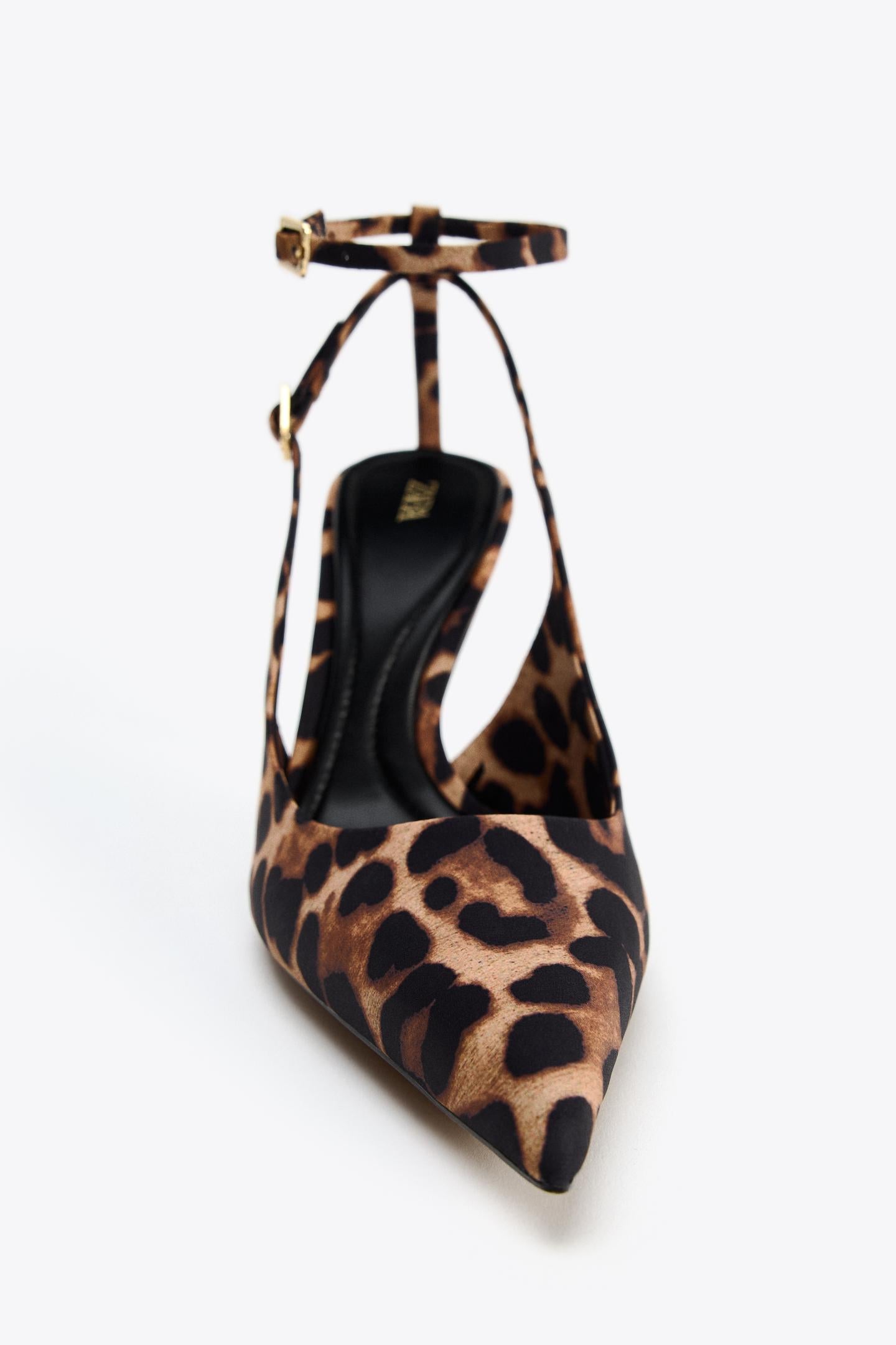 ZA RÁ Leopard Slingback Heels