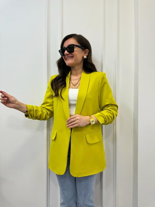 Olive Green buttonless blazer