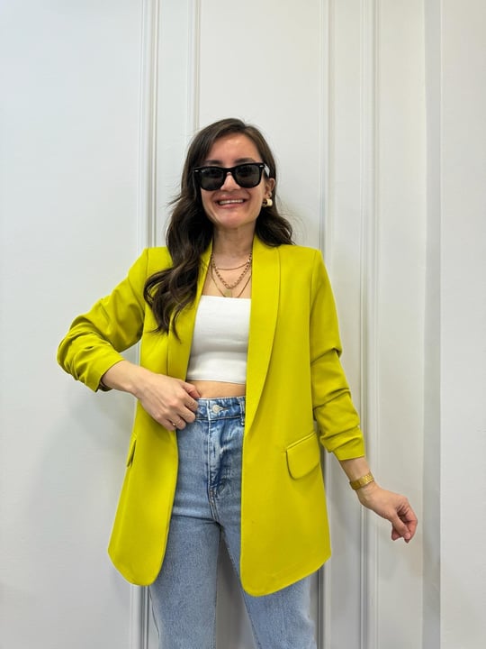 Olive Green buttonless blazer