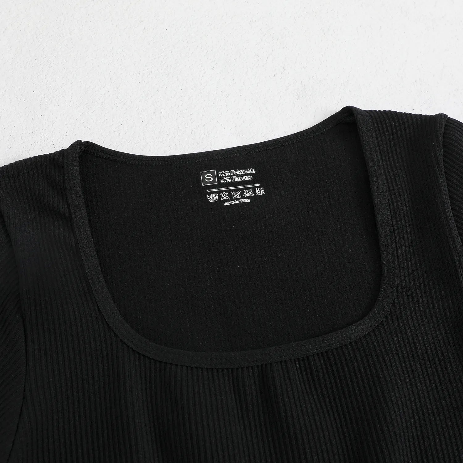 Black Ribbed Bodysuit