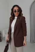 Chocolate Brown buttonless blazer